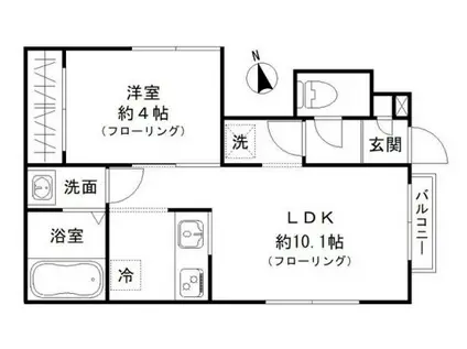 タンドリュクス(1LDK/1階)の間取り写真