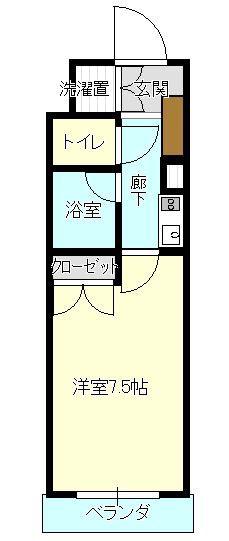 トーカンキャステール長岡駅東(1K/6階)の間取り写真