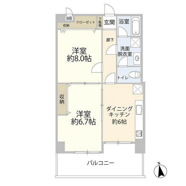 マンションヴィップ落合(2DK/3階)の間取り写真