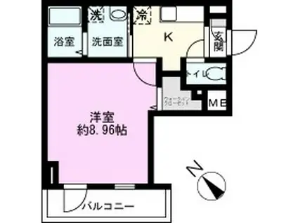 プリムヴェール(1K/7階)の間取り写真