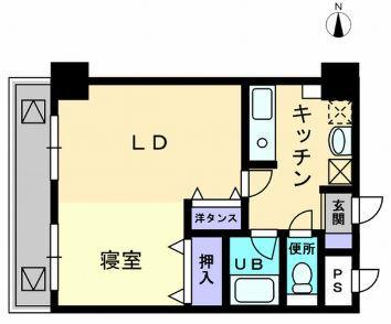 アルカディア西内町(1K/5階)の間取り写真