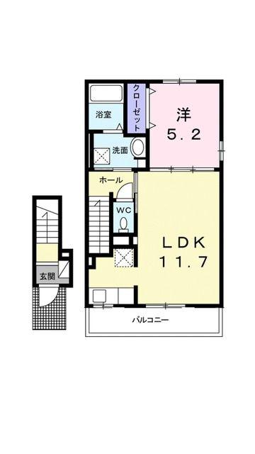 イリーデ フローラ(1LDK/2階)の間取り写真