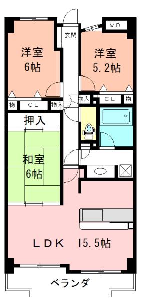 ユニーブル原駅前(3LDK/8階)の間取り写真