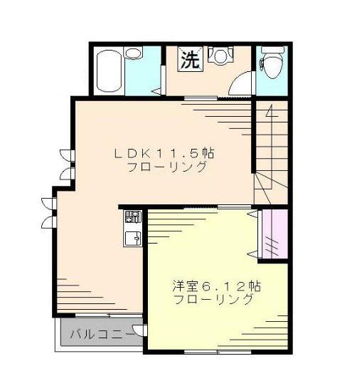 ヨーティアンII(1LDK/2階)の間取り写真