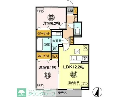 BELL FORTE(2LDK/1階)の間取り写真