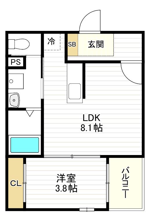 グランメゾン福(1LDK/2階)の間取り写真