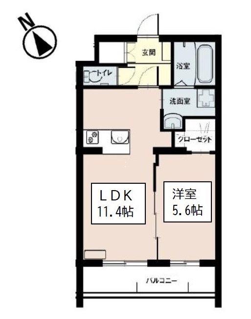 クレール葵西5丁目(1LDK/1階)の間取り写真