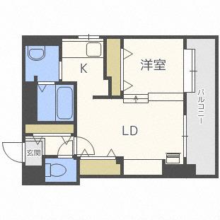 ピュア東彩館II(1LDK/5階)の間取り写真