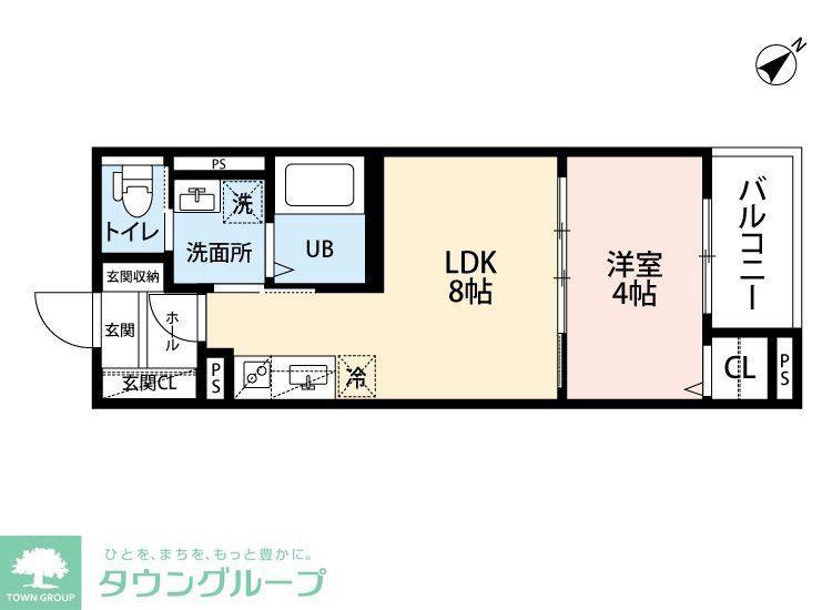 ROBOT HOME 竹下(1LDK/2階)の間取り写真