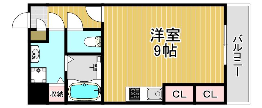 エスリード西小路御池(1K/2階)の間取り写真