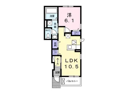 ネオ・カルム(1LDK/1階)の間取り写真