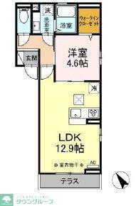 レジデンス甲州街道II(1LDK/3階)の間取り写真