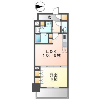 ラフィシア上前津(1LDK/8階)の間取り写真