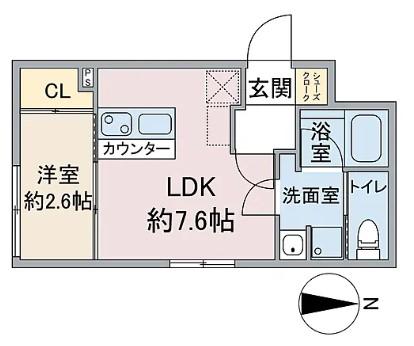 CELENEST浄心(1LDK/3階)の間取り写真