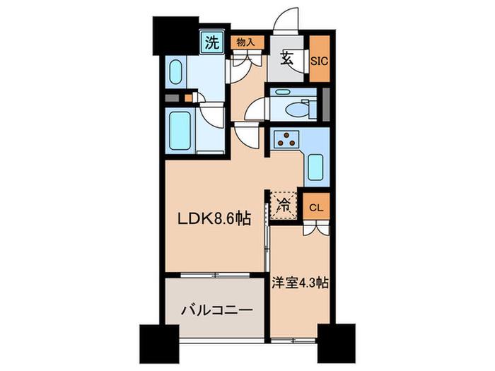 ブランズ文京白山一丁目(1LDK/5階)の間取り写真