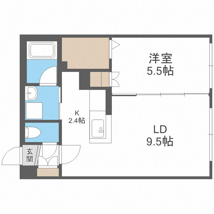 プラリネ(1LDK/3階)の間取り写真