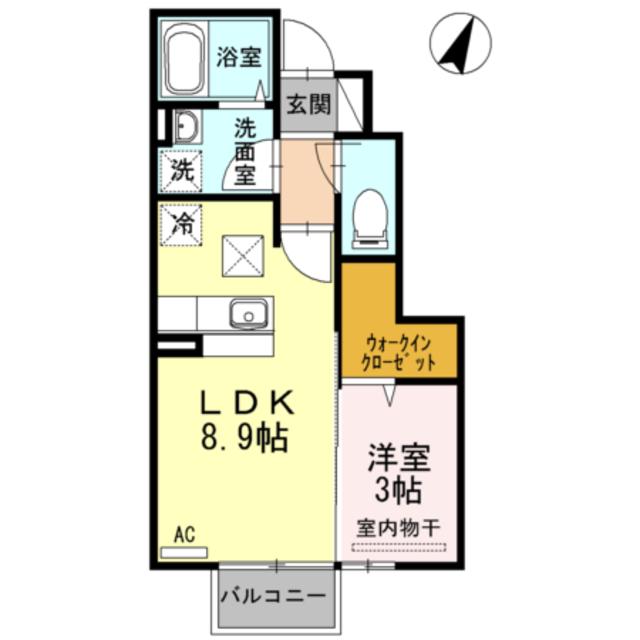 マシェリ ハウス(1LDK/1階)の間取り写真