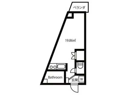 サンライズイースト(ワンルーム/3階)の間取り写真