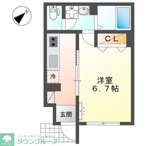ESPOIR HILLS(1K/1階)の間取り写真