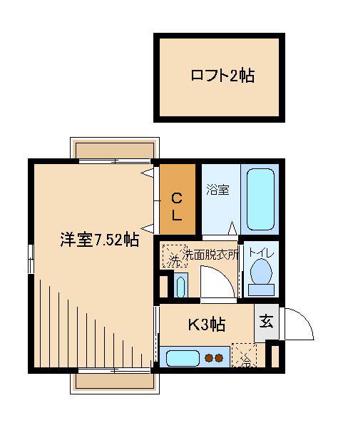 シャルム上北沢(1K/2階)の間取り写真