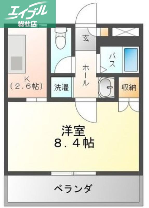 プリメール老松(1K/1階)の間取り写真