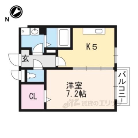 ESPRIT 4(1DK/2階)の間取り写真