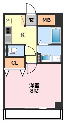 アルバ南柏(1K/5階)の間取り写真