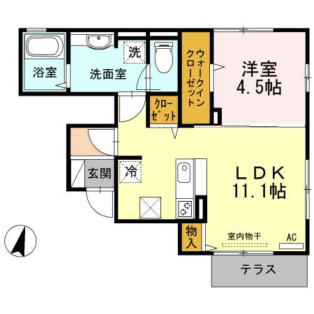 アンデルセンハウス-II(1LDK/1階)の間取り写真