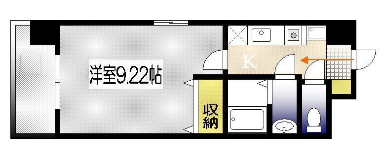 第23友建ビル(1K/6階)の間取り写真