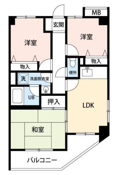 メーゾン狭山ヶ丘(3LDK/4階)の間取り写真
