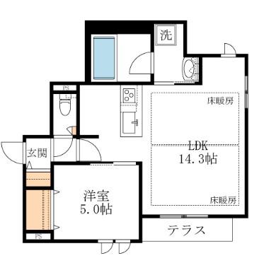 木月4丁目メゾン(1LDK/1階)の間取り写真