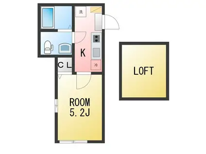風浦AP(1K/2階)の間取り写真