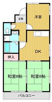 ロイヤルコーポ東雲(3DK/6階)の間取り写真