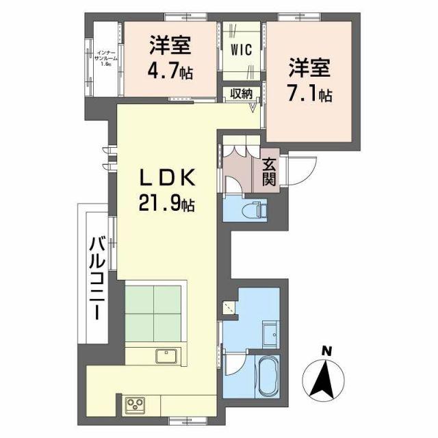 リオ・ブランコ(2LDK/2階)の間取り写真