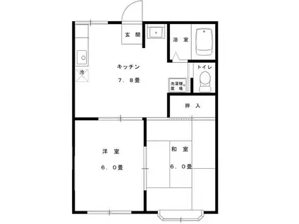 メゾン内田(2DK/1階)の間取り写真