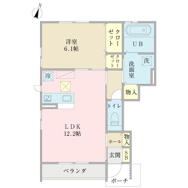 さくらヴィレッジ(1LDK/1階)の間取り写真