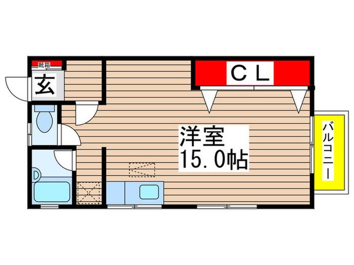 モトハシ(ワンルーム/1階)の間取り写真