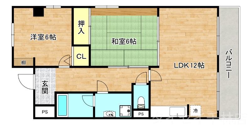 ロゼオグランデ(2LDK/3階)の間取り写真