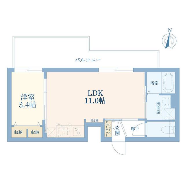 ウェルスクエア八幡山(1LDK/4階)の間取り写真
