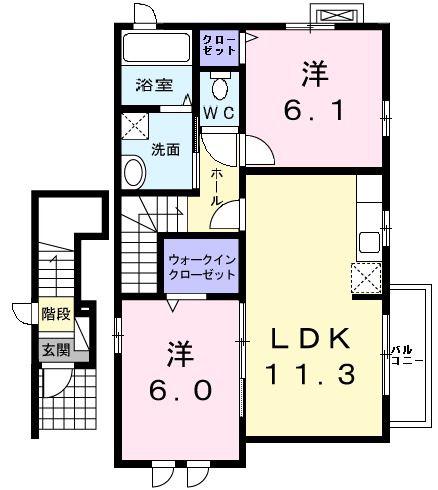 TMグランツ(2LDK/2階)の間取り写真