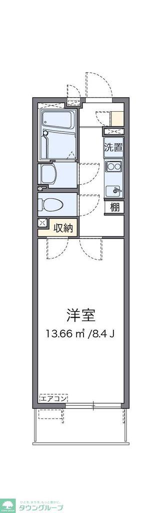 クレイノリフル川崎(1K/1階)の間取り写真