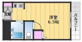 アミケンハイツ(ワンルーム/4階)の間取り写真