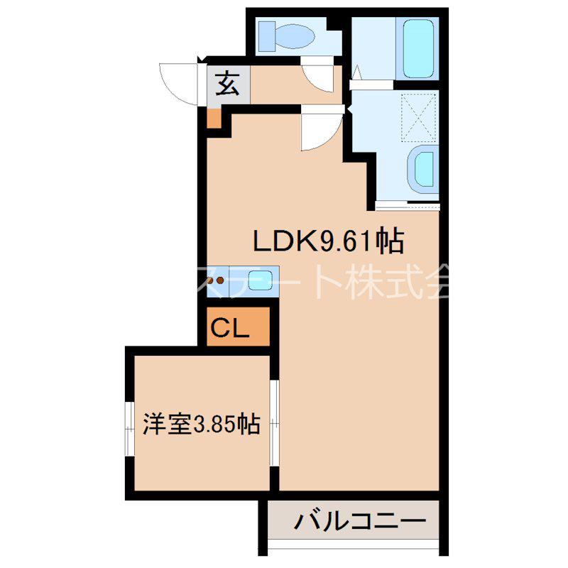 RASSURE N・K(1LDK/3階)の間取り写真