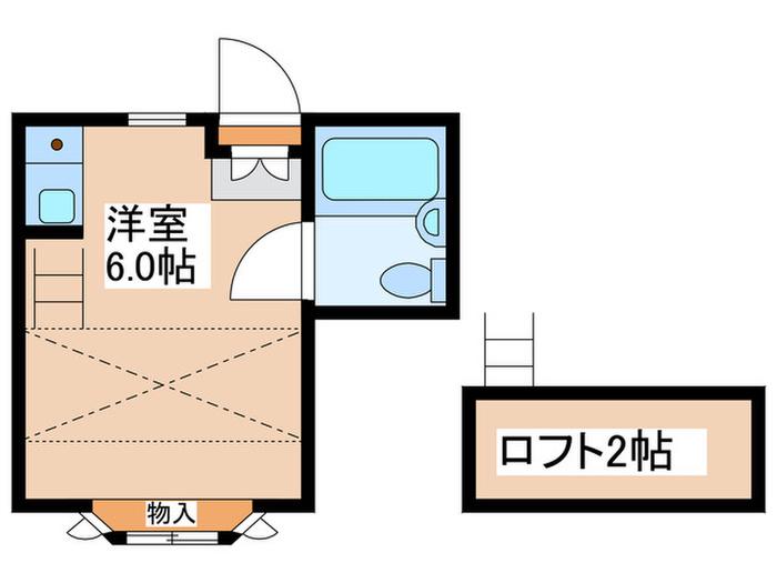 ベラ・カーサB(ワンルーム/1階)の間取り写真