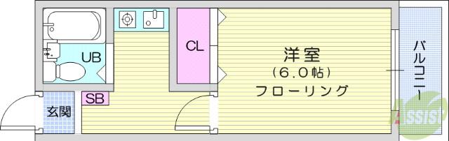 竹澤ビル(1K/3階)の間取り写真