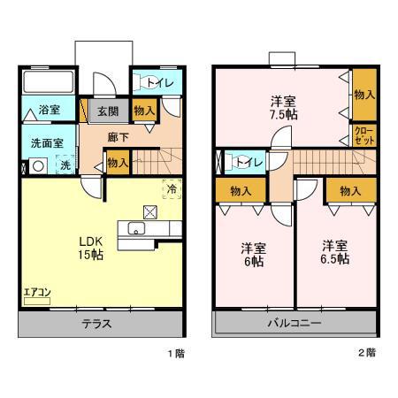 アルファタウン天王台(3LDK/1階)の間取り写真