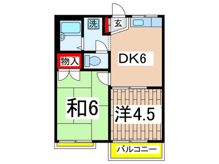 メゾン石原(2DK/1階)の間取り写真