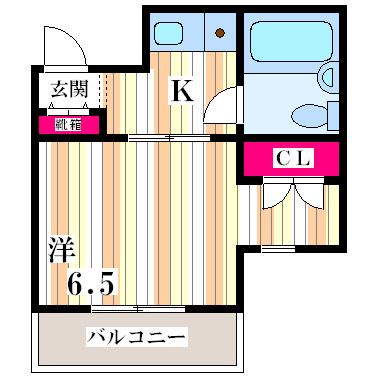 シェレナ大和田(1K/4階)の間取り写真