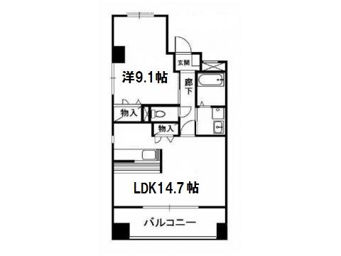 カーサベルデ(1LDK/2階)の間取り写真