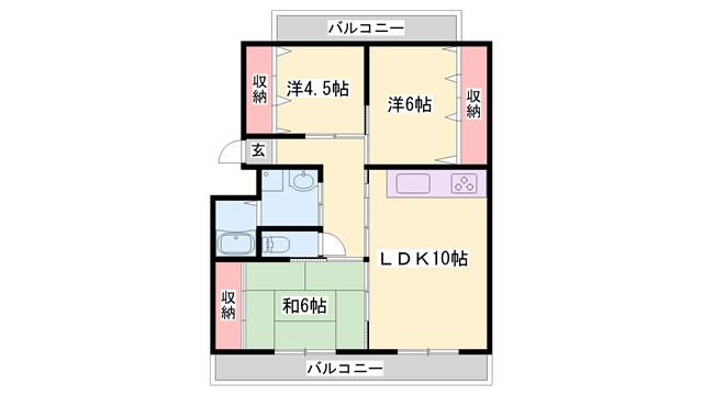グレース蓮池(3LDK/1階)の間取り写真